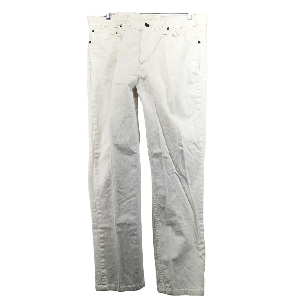 Levis 511 Slim Fit Jeans Mens 36x34 Cream‎ Off White Denim Pants 04511-5126